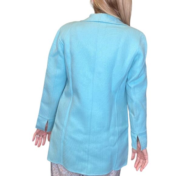 Vintage Blue Quilted Wool Jacket size 10 - Picture 3 of 10